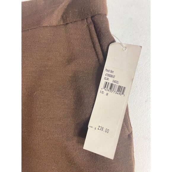 Chaiken Chocolate Brown Pencil Skirt 6 NWT - Picture 3 of 4